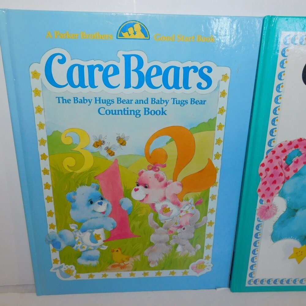 Vintage 1984 Care Bears Hard Cover Books Parker Brothers Set 2 Hugs Tugs Bedtime - Picture 2 of 10